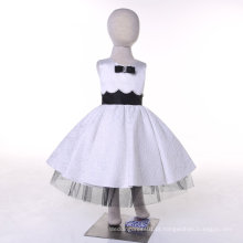 White / Black Designer Flower Girl Dress para casamento e cerimonial